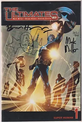 Ultimates #1 Dynamic Forces Signed Millar Hitch Remarked Captain America Sketch • £99.95