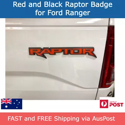 Ford Raptor Logo Badge (Red And Black) Emblem For Ranger PX Wildtrack XLT XLS • $62.95