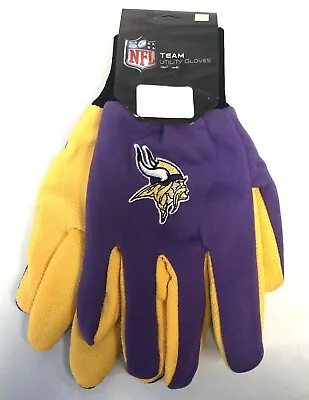 Minnesota Vikings Nfl 2-tone Sport Utility Jersey Work Garden Gloves Free Ship • $7.99