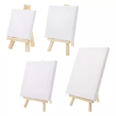 Mini Canvas And Natural Easel Set Art Artist Stationery Kids Gifts Supply • $15.28