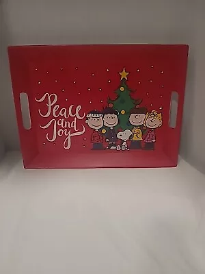 Peanuts Charlie Brown Happy Holidays Christmas Cookie Plastic Serving Tray • $14.99