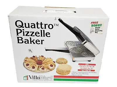 VillaWare Quattro 5100-NS Pizzelle Baker 4 Cookie Maker Non-Stick • $233.99