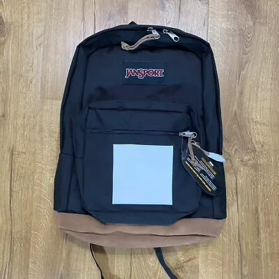 JanSport Backpack Right Pack Black Cordura Suede Bottom 15  Laptop Unisex • $38.99