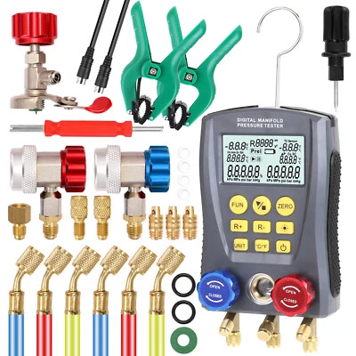 $169.53 • Buy Pressure Gauge Refrigeration Digital  Pressure Manifold Tester Meter U3K9