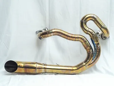 $445 • Buy Custom Exhaust AMBER Colored 2 Into 1  Fits For Harley Davidson V-ROD Muscle