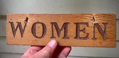 $10 • Buy 2  Rustic Bathroom Door Sign Men & Women 3x10 Vintage 1950s  Fishing Cabin Decor