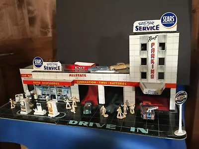 Marx Sears Allstate Happi Time Service Station With Elevator Tin Toy Vintage • $2763.29