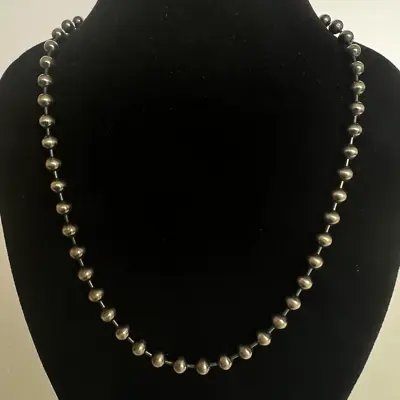 Oxidized Sterling Silver Bead Ball Chain Necklace ~18” New Unisex 19.6g Quality • $93.51