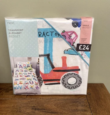£15.99 • Buy NEXT Transport Alphabet Duvet Cover Set SINGLE Cars Trucks Tractors - BNIP