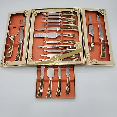 Vintage Sheffield UK Kitchen Knife Set Cutlery Blades Stainless Steel With Case • $22.75