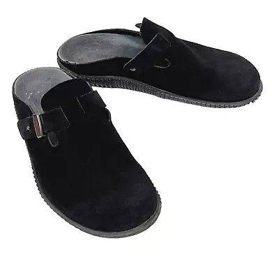 Mephisto Huguette Suede Clogs Size EU37 Womens Black Buckle Slip On Mules • $34.99