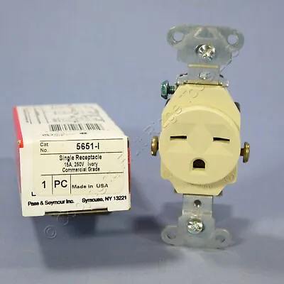 P&S Ivory Industrial Single Outlet Receptacle NEMA 6-15R 15A 250V 5651-I Boxed • $7.59