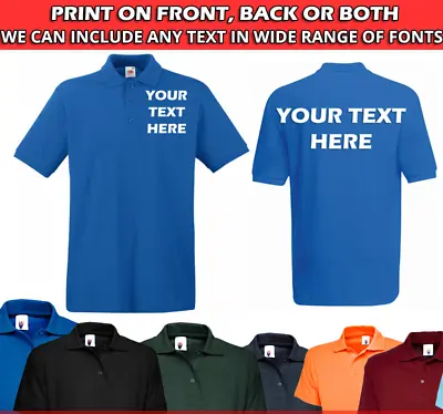 £5.69 • Buy Personalised POLO SHIRT Mens Work Wear Sport Team Uniform Party Customised TEXT