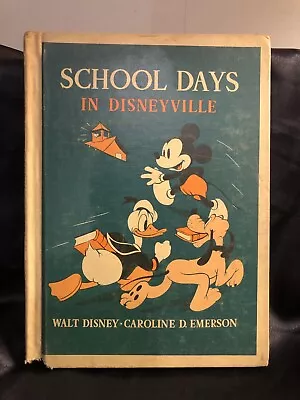 1939  School Days In Disneyville  Hc Book Mickey Mouse Pluto Donald Duck 3 Pigs • $12.90