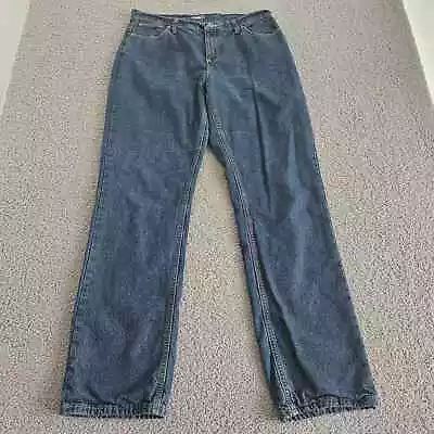 Cabelas Jeans Womens 14T Long Blue Straight Leg 100% Cotton Flannel Lined Retro • $24.97