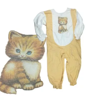 Vintage 1981 80s Kitty Cat Halloween Costume Unisex Yellow Kids • $19.99