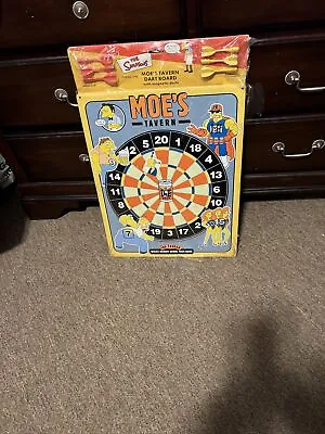 THE SIMPSONS 1990s Moes  Tavern Dart Board Tin Sign With Magnetic Darts Man Cave • $100