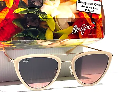 NEW Maui Jim HUNAKAI Milky Almond POLARIZED Maui Rose Lens Sunglass RS331-05 • $158.86