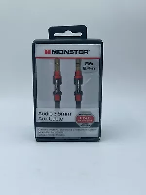 Monster 8-FT Audio Aux Cable 3.5mm Gold Contacts HD Audio Phone Tablet 2.4M • $14.38