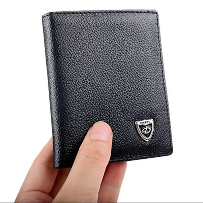 Men's Leather Bifold ID Credit Card Holder Wallet Small Purse Billfold Thin • $8.99