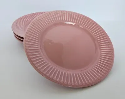 4 IKEA Strimmig Pink Salad Dessert Plates 8 1/4  Ribbed Rim 12011 19-3 • $67.96