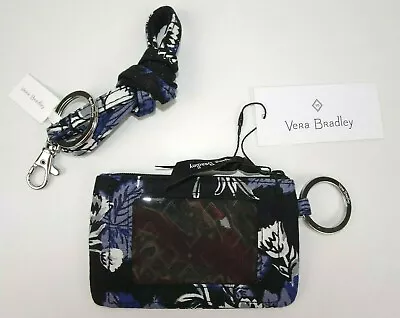 Vera Bradley Zip ID Case And Lanyard FROSTED FLORAL Set Badge Holder Work 2 Pcs • $22.90