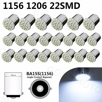 20X White 1156 BA15S 22SMD LED Light Bulb Tail Turn Signal Backup RV Trailer 382 • $8.99