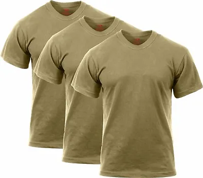 Official AR 670-1 US Army T-Shirt 100% Cotton Coyote Brown Military Tees 3 PACK • $47.99