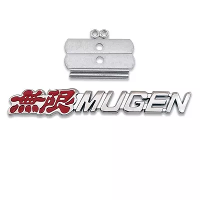 Chrome&Red Metal MUGEN Logo Car Front Grille Emblem 3D Racing Sport Grill Bagde • $6.99