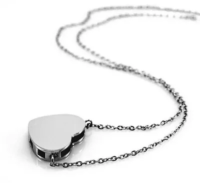 Aromatherapy Diffuser Essential Oil Locket Pendant Necklace - Silver Heart • $25