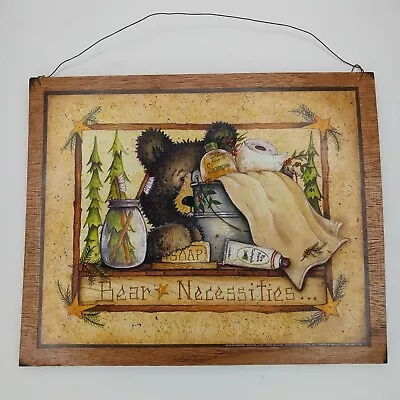 Bear Necessities Outhouse Lodge Country Bathroom Cabin Home Decor Wooden Sign • $14.49