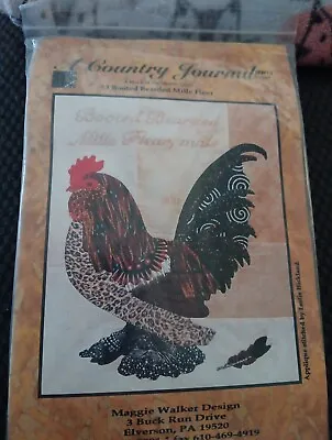 A Country Journal Quilt Block Of The Month #3 Booted Bearded Mille Fleur  1998 • $24.99