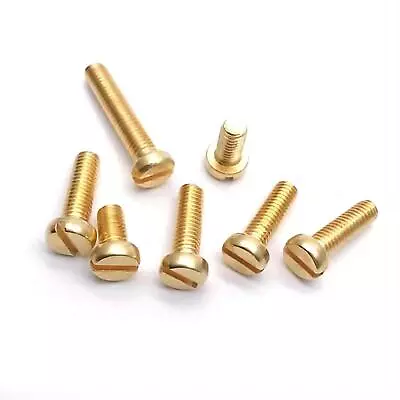 100x M1.2 M1.4 M1.6 M2 M2.5 M3 Solid Brass Cheese Head Screws-Slotted Cheesehead • £4.45