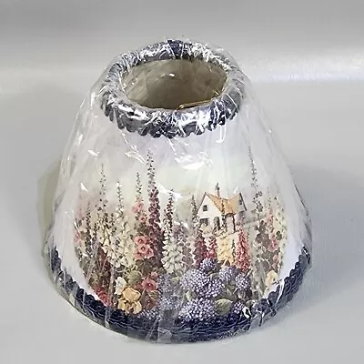 Vintage Glynda Turley Lamp Shade Cottage Garden Wild Flowers Lace Small Cip On • $22.99
