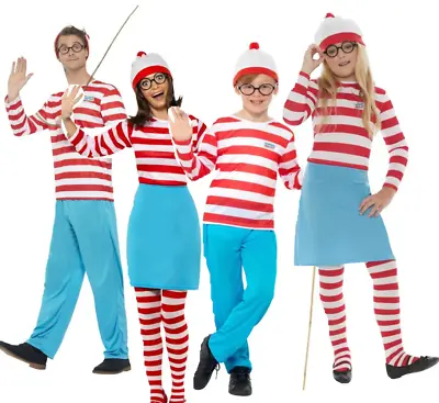 Where's Wally Wenda Adult Boys Girls Licensed Fancy Dress Costume World Book Day • £35.99