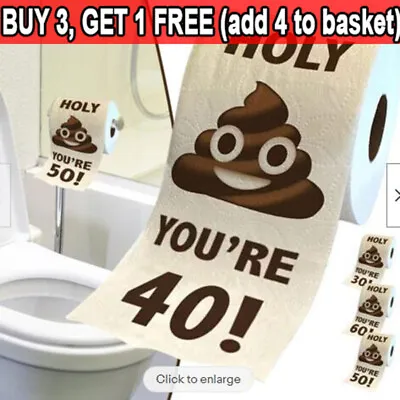 Funny Toilet Paper Roll Birthday Decoration 18th-80th Gifts For Women Men Gifts • £5.99