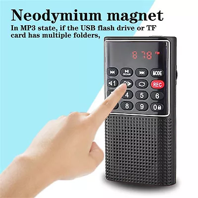 Mini Digital Rechargeable Radio MP3 Music Player FM USB SD Card Speaker Portable • $16.83