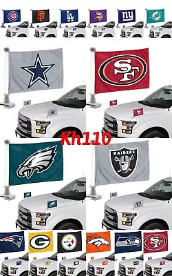 NFL Team Ambassador Hood / Trunk Car Flag- Set Of Two  • $16.99