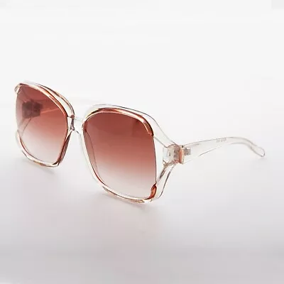 Oversized Women's Vintage Sunglass Clear/ Brown Lens - Ibiza • $40