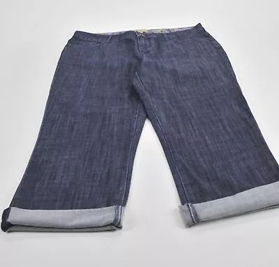 Motto Essentials Blue Jean Stretch Short Capri's Pants Size 8 (S) Cuffed 32X20  • $14.99