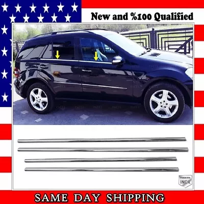 Chrome Windows Frame Trim GLOSSY 4 Pcs For Mercedes M Class W164 ML 2005 To 2011 • $35.91