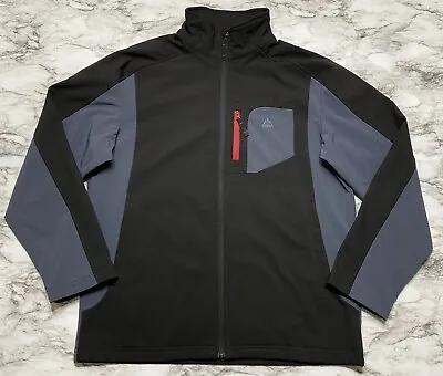 SNOZU Mens Sweater Jacket Size M Black & Gray Full Zip Flannel Long Sleeve • $31.95
