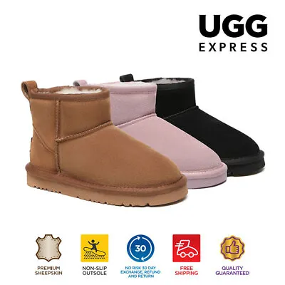 AUSTRALIAN SHEPHERD® UGG Kids Sheepskin Wool Mini Boots Water Resistant Noel • $79