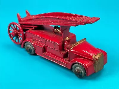 Dennis Fire Escape Truck Moko Lesney Matchbox #9 GMW Red Grey Gray Metal Wheels • $0.99