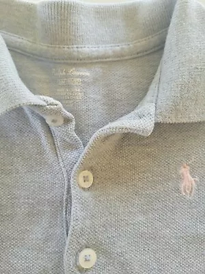 Ralph Lauren Girls Cute Long Sleeve Marle Grey Logo Polo Dress Size 2 Years • $15