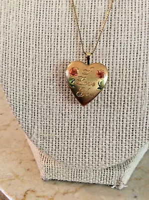 Heart Locket Pendant  Goldfilled I Love You On A Goldfilled Chain • $42