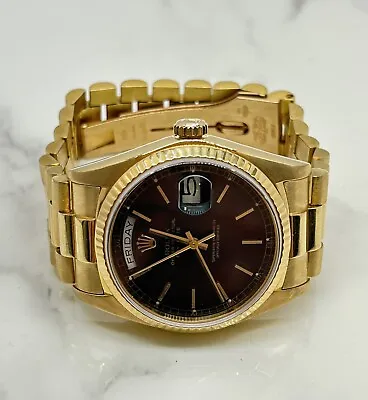 Rolex Day-Date 18038 Gold President Bracelet With Gold Bezel • $16000