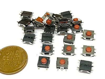 25 Pieces Small KFC-004D-H Tactile Switch SMD Red 6.5x6.2x3.1 Push Button E28 • $9.65