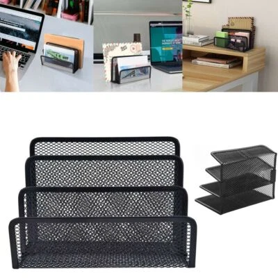 £6.99 • Buy Book Holder File Storage Rack Letter Paper Holder Mesh Tray Mesh Storage Box