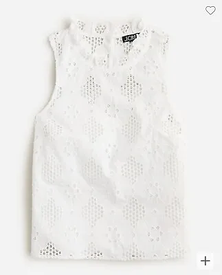 NWOT J Crew Fleur Top In Eyelet In White Size S $128 • $25